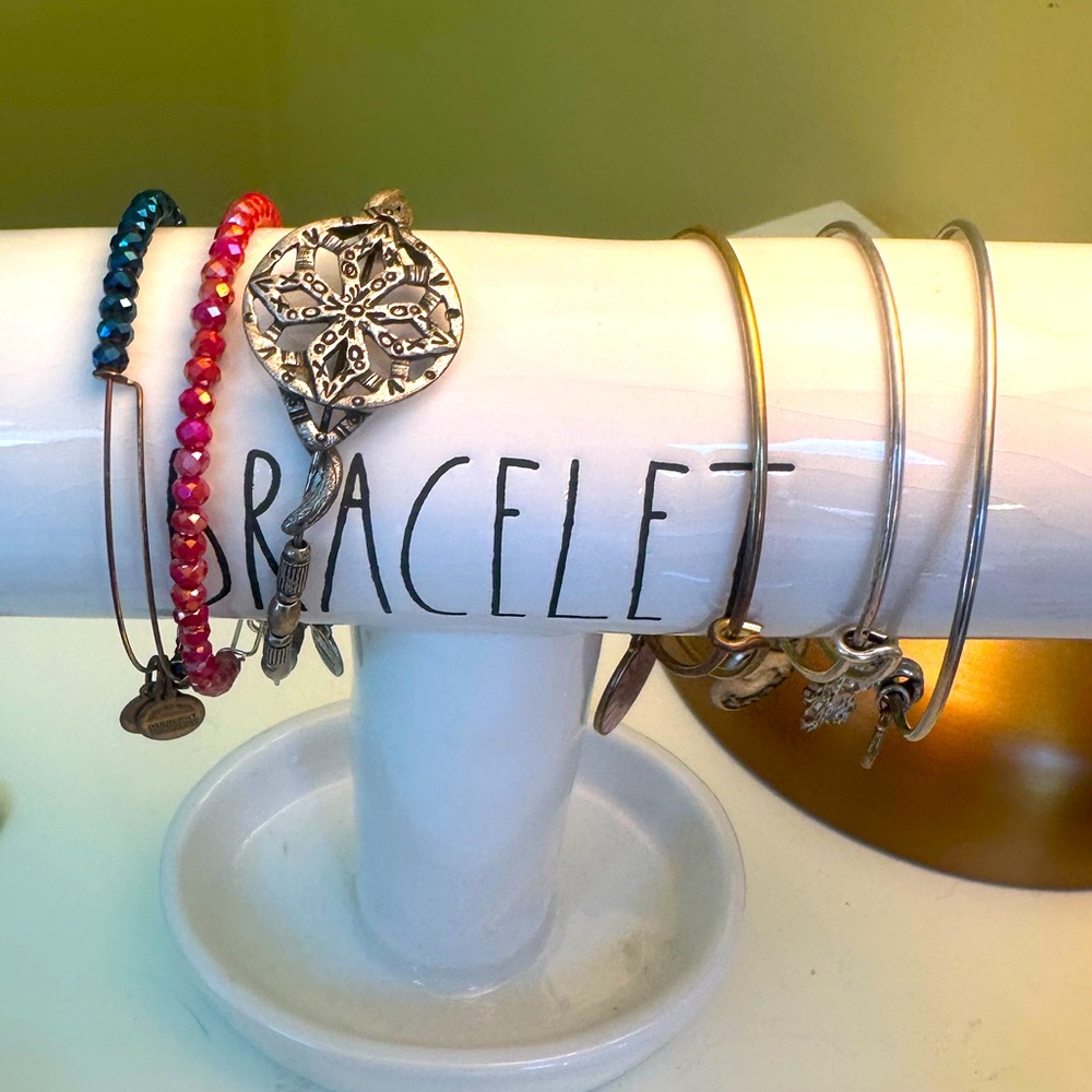 Alex and Ani Bracelet Bundle Charm Bangles, Wrap, color infusion + free knockoff